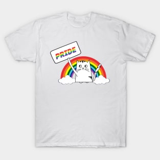 Gay Pride Cat LGBT Cats Pile Cute Rainbow T-Shirt